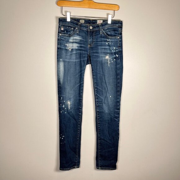 AG Adriano Goldschmied Cigarette Jeans Distressed Low Rise Straight Leg - Picture 3 of 9
